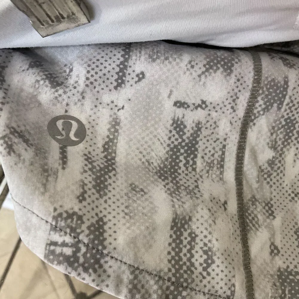 lululemon athletica White and Light Gray Printed Speed Up Athletic Shorts